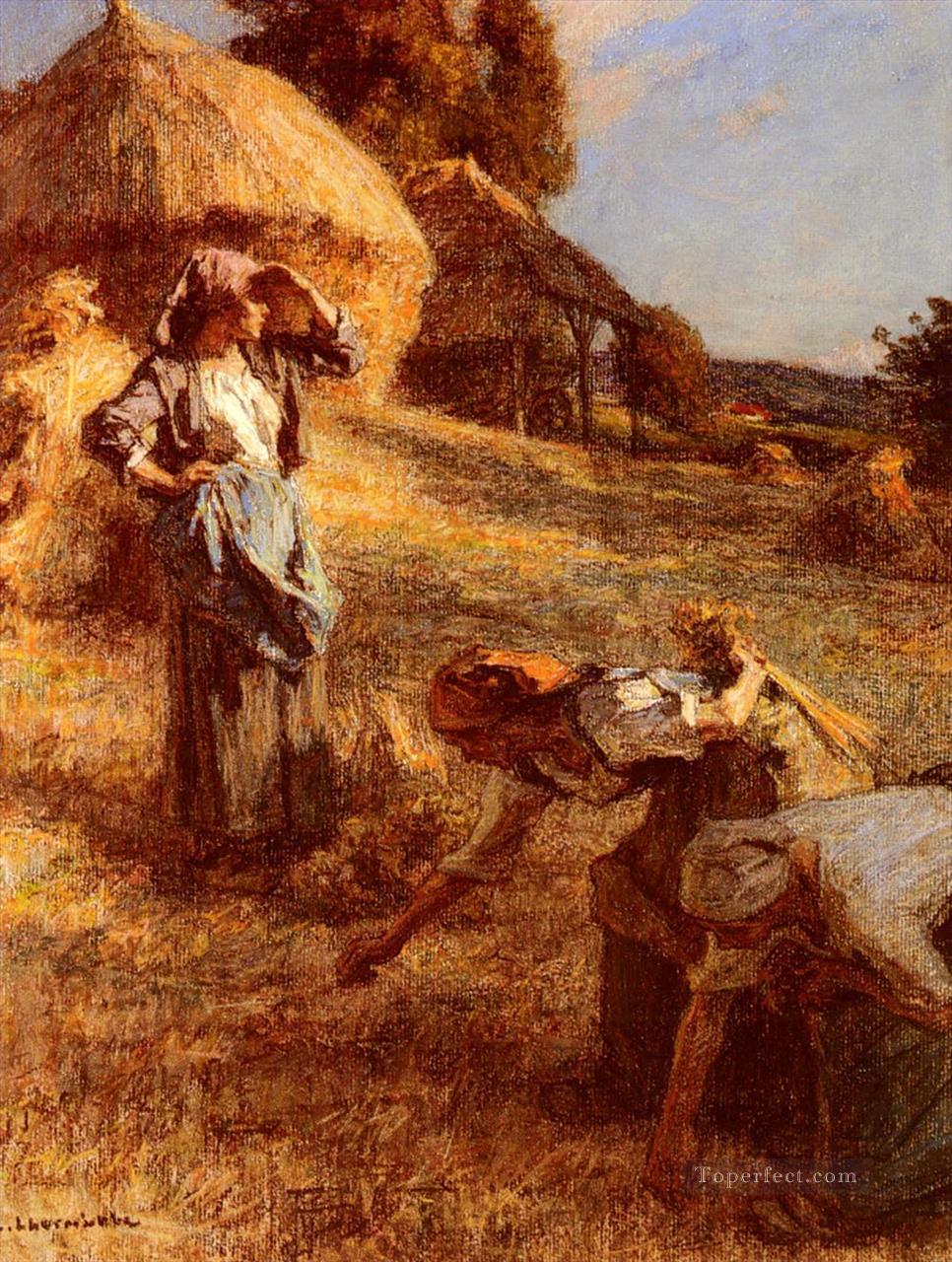 Haymakers 2 rural scenes peasant Leon Augustin Lhermitte Oil Paintings